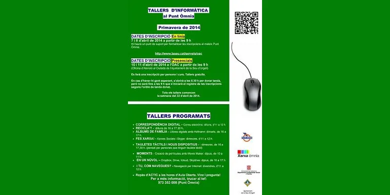 El Punt Òmnia programa vuit nous tallers d'informàtica