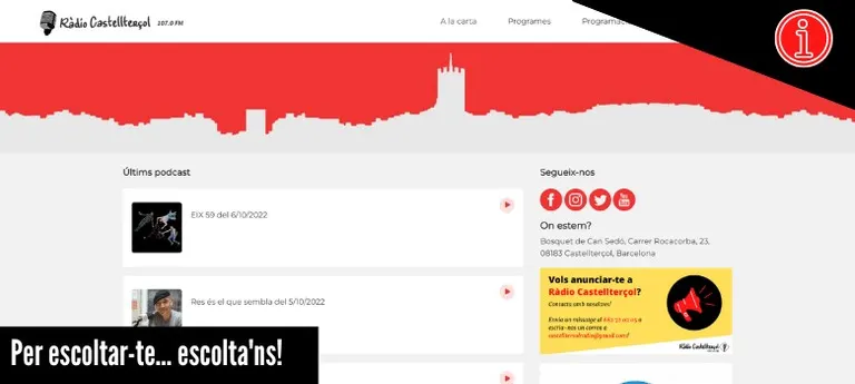 Ràdio Castellterçol posa en servei un nou servei de alacarta