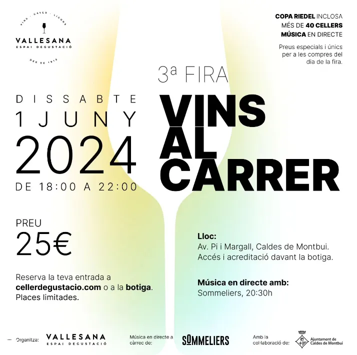 La 3a Fira de vins al carrer tindrà 45 parades i espera acollir més de 500 visitants