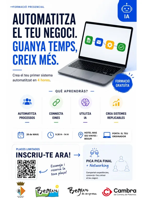 Begur proposa una formació gratuïta per ajudar a les empreses a automatitzar processos amb Intel·ligència Artificial
