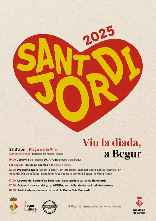 Begur celebrarà la Diada de Sant Jordi amb activitats culturals per a tots els públics