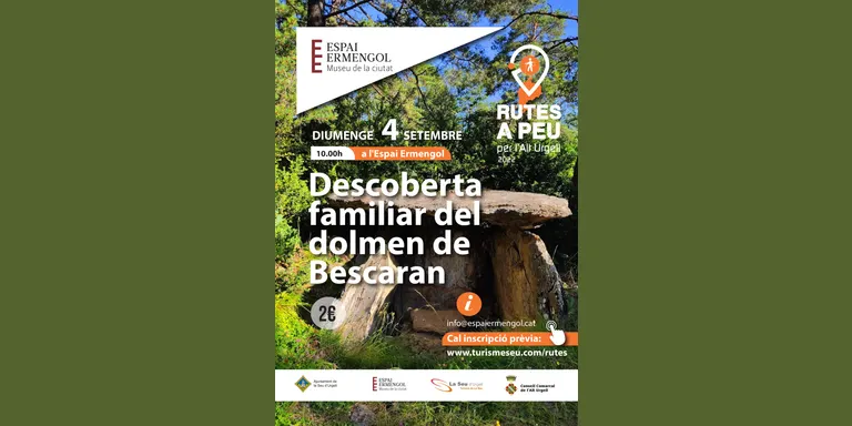 L'Espai Ermengol de la Seu d'Urgell organitza la sortida 'Descoberta familiar del Dolmen de Bescaran'