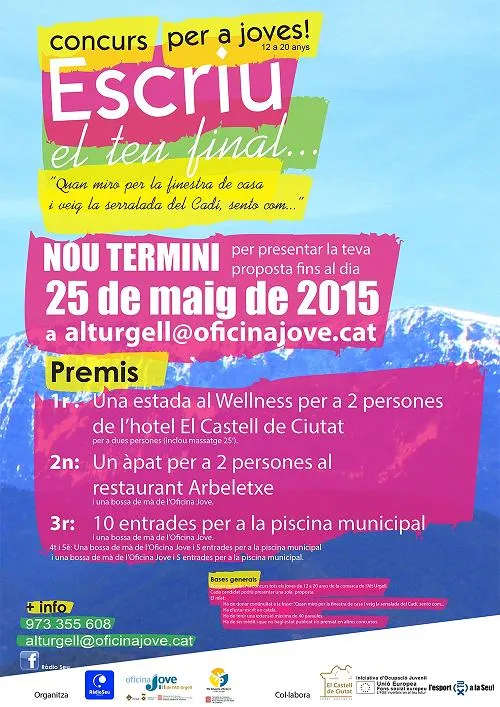 S'amplia el termini del concurs de relats breus per a joves 'Escriu el teu final'