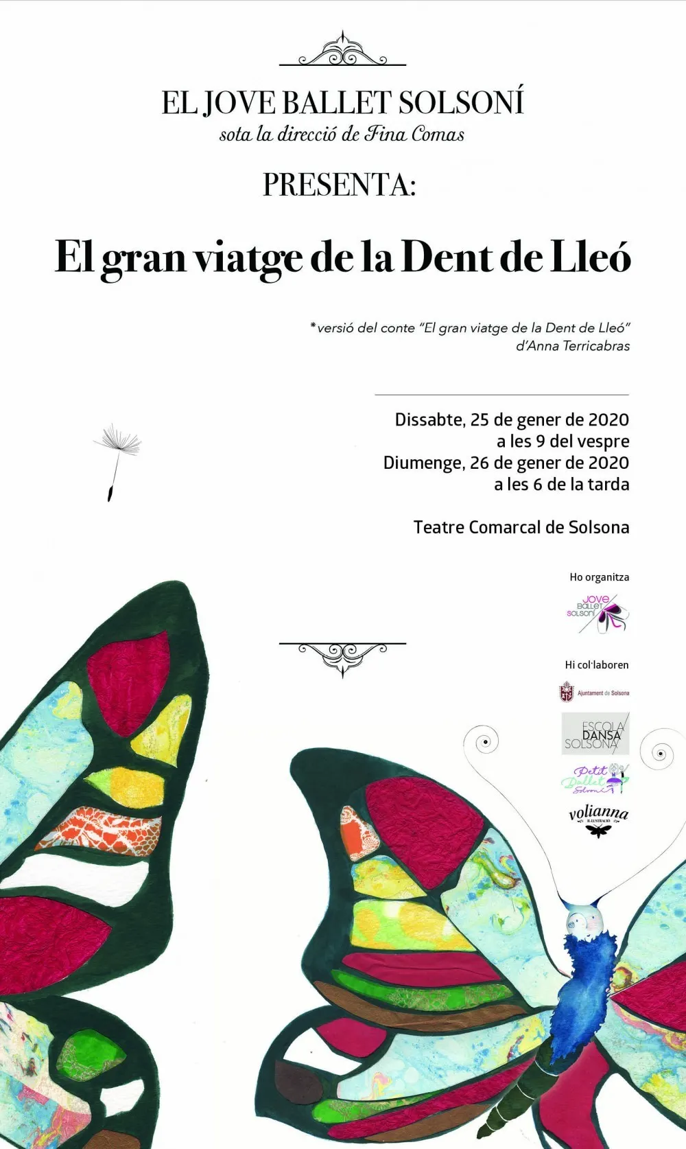 El Jove Ballet Solsoní porta a l'escenari el conte il·lustrat d'Anna Terricabras "El gran viatge de la dent de lleó"