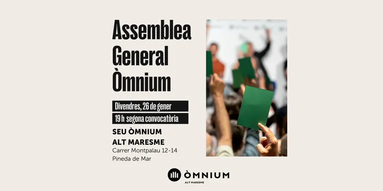 Òmnium Alt Maresme convoquem assemblea general ordinària