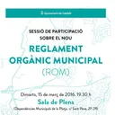Sessió de Participació sobre el nou Reglament Orgànic Municipal
