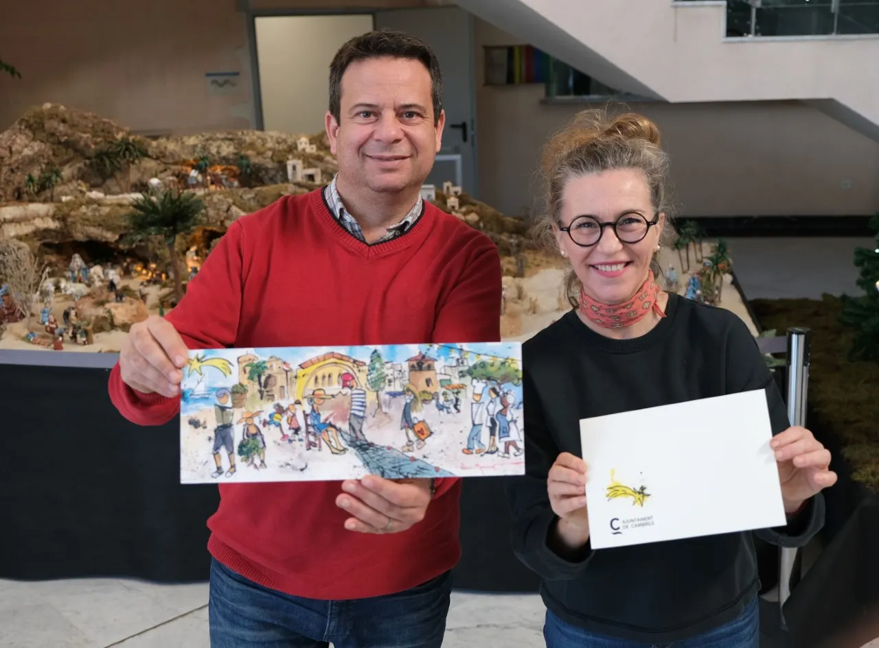 L’artista Nuri Mariné és l’autora de la il·lustració la felicitació de Nadal de l’Ajuntament