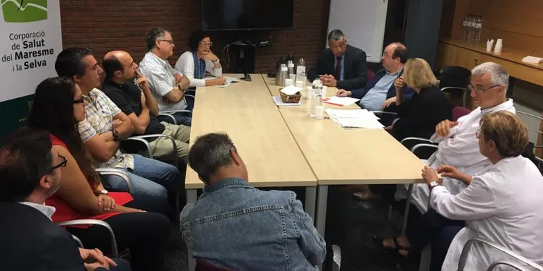 El Primer Secretari del PSC Miquel Iceta es reuneix amb la direcció de l'Hospital de Calella i el Comitè d'Empresa