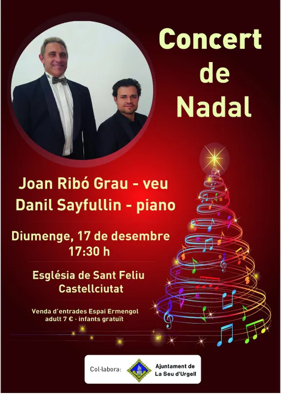Concert de Nadal a Castellciutat amb Joan Ribó i el pianista Danil Sayfullin