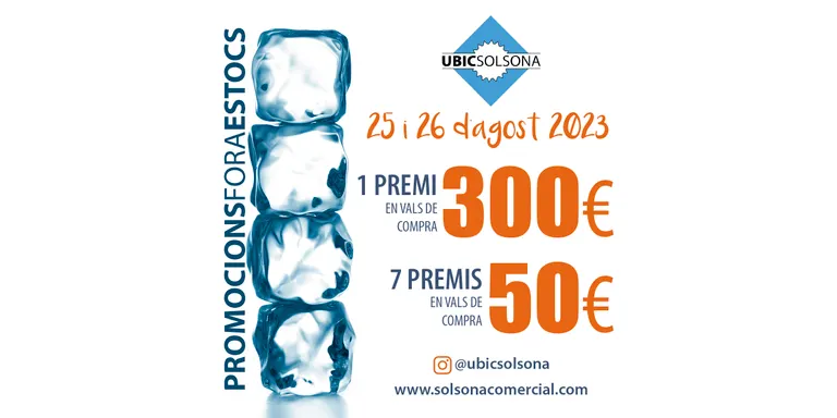 La UBIC de Solsona sorteja més de 1.000 euros en vals de compra amb el Promocions i Fora Estocs d'Estiu