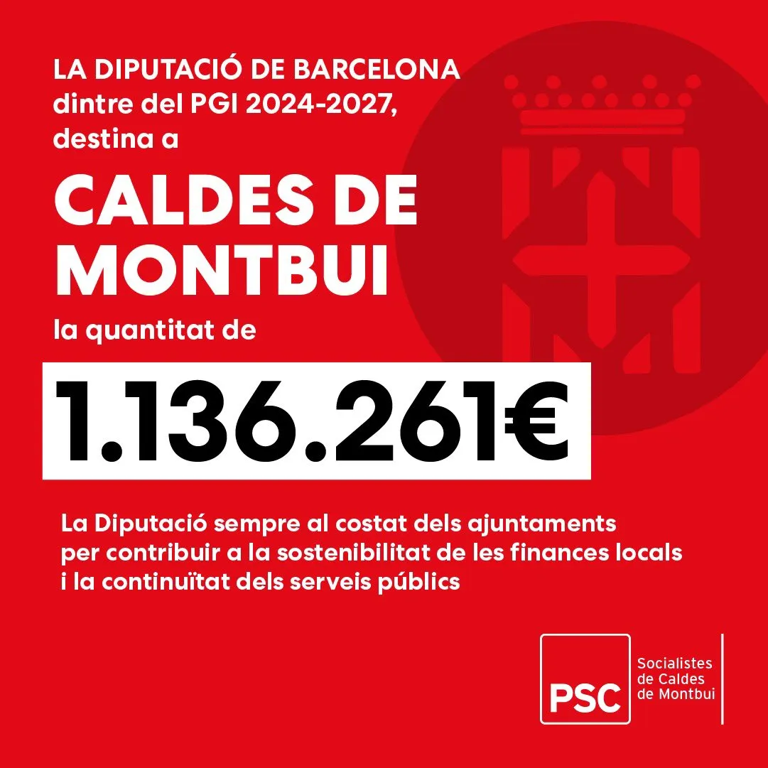 El Programa General d’Inversions destina més d’un milió d’euros a Caldes