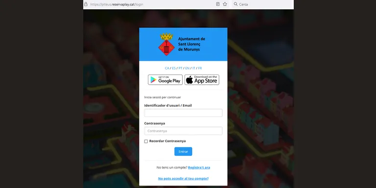 Sant Llorenç posa en marxa avui una plataforma digital per a les instal·lacions esportives
