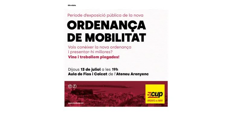 La CUP fa avui una audiència pública per explicar l’ordenança de mobilitat
