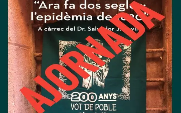 Se suspèn la conferència commemorativa dels 200 anys del Vot de Poble i la projecció del cineclub