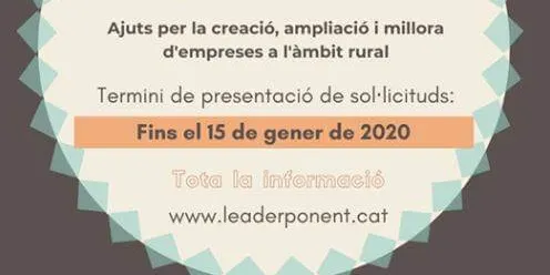 Oberts la convocatòria per aconseguir ajuts Leader per a emprenedors de zones rurals