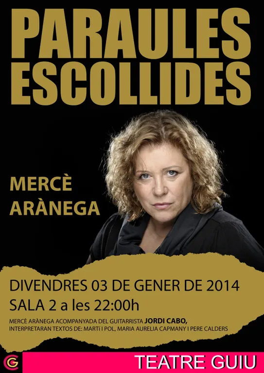 Mercè Arànega porta a la Seu l'espectacle 'Paraules escollides'