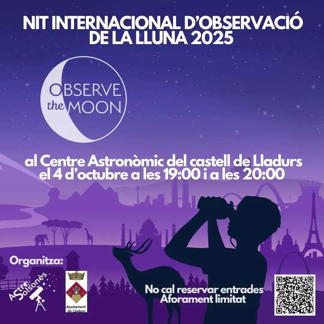 Astrosolsonès proposa una observació pública i gratuïta de la Lluna al Centre Astronòmic de Lladurs aquest dissabte
