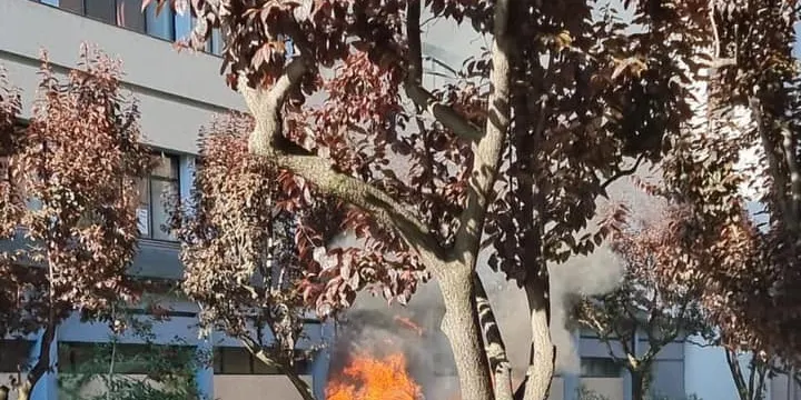 Incendi en una furgoneta estacionada al carrer Josep Zulueta de la Seu d'Urgell