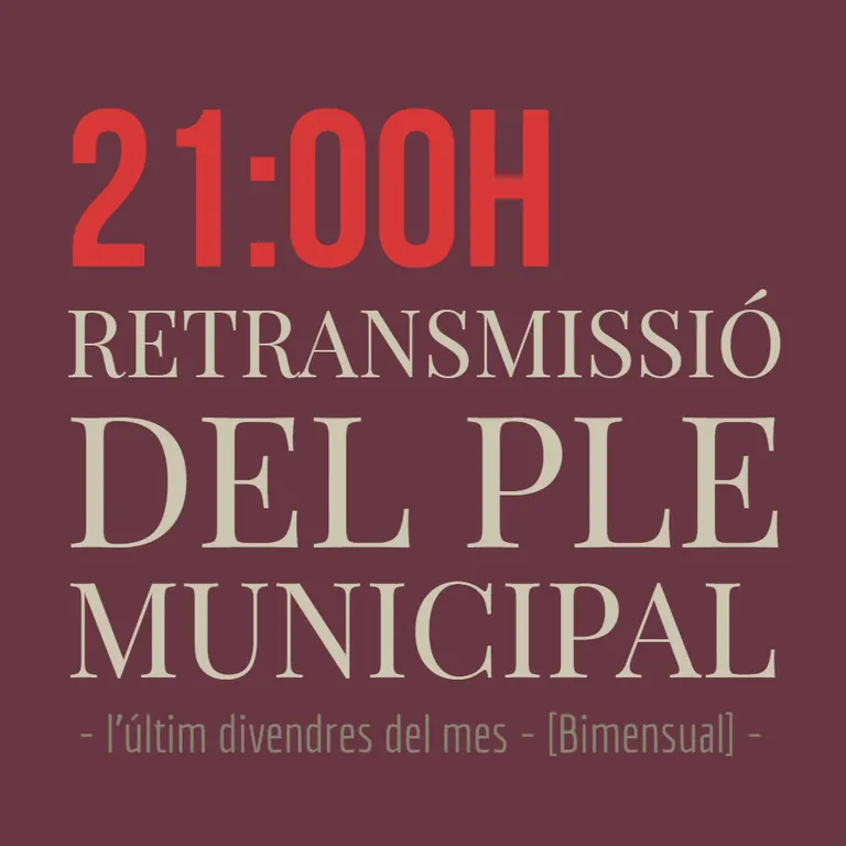Transmissió del ple municipal