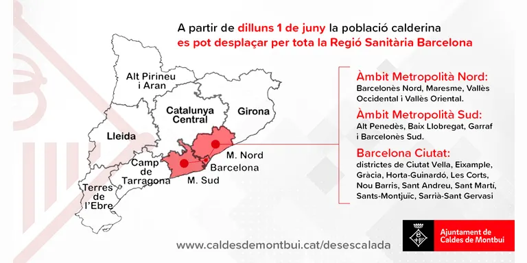 A partir de dilluns els calderins es podran desplaçar les regions sanitàries de Barcelona