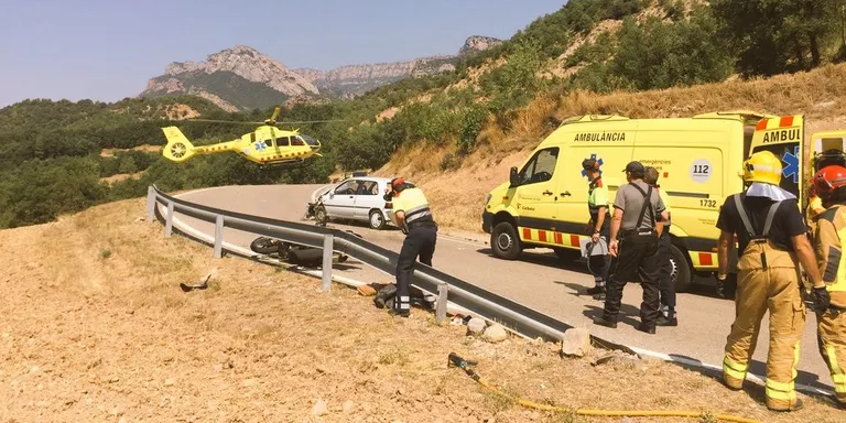 Ferit greu un motorista en un accident a Coll de Nargó