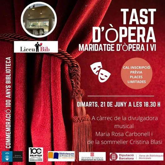 Tast d'òpera i maridatge de vins a la Biblioteca Serra i Moret de Pineda