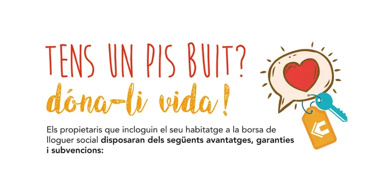 Una nova oportunitat per al teu pis buit gràcies a la Borsa de Lloguer Social