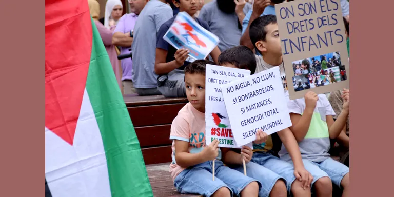 Unes 300 persones es concentren a Vic a favor del poble palestí i apel·len els governs a actuar per aturar el "genocidi"