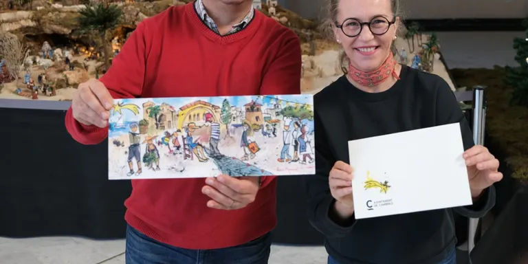 L’artista Nuri Mariné és l’autora de la il·lustració la felicitació de Nadal de l’Ajuntament