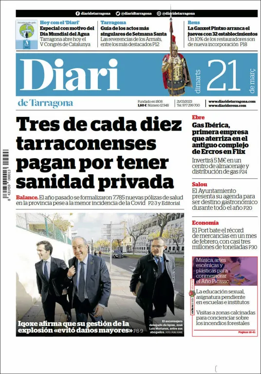 Consulta les portades dels diaris d'aquest 21 de març