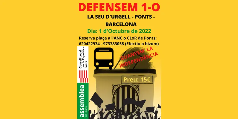 Autocar des de la Seu d'Urgell per participar a la concentració de l'1-O a Barcelona
