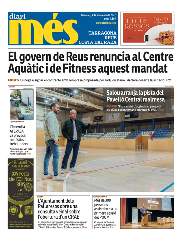 Consulta les portades dels diaris d'aquest 9 de novembre