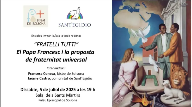 Solsona acull aquest dissabte una taula rodona amb el bisbe Conesa i el responsable de la Comunitat de Sant Egidi de Barcelona