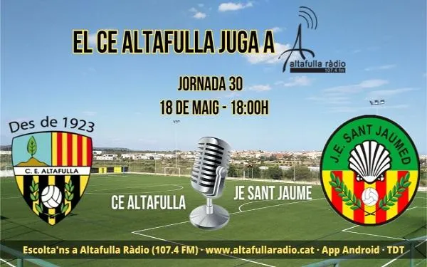 CE Altafulla – JE Sant Jaume: últim partit de lliga amb la cinquena posició en joc
