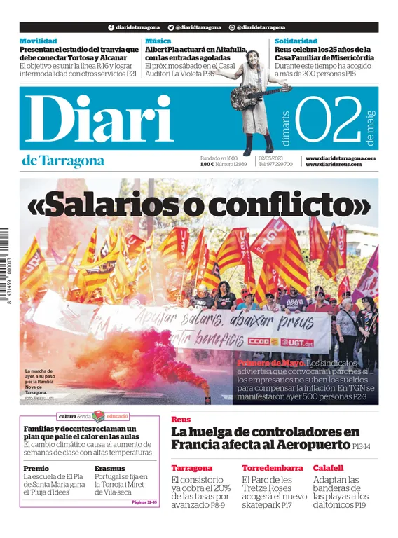 Consulta les portades dels diaris d'aquest 2 de maig