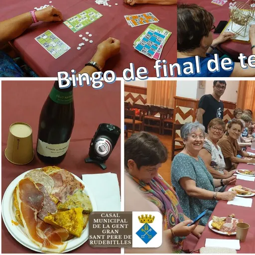 BINGO FI DE TEMPORADA al Casal Municipal de la Gent Gran de Sant Pere de Riudebitlles.