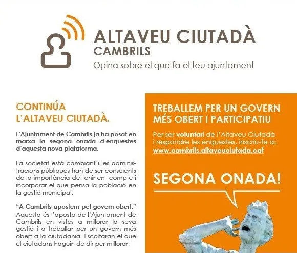 L’Ajuntament de Cambrils posa en marxa la segona onada de consultes de l’Altaveu Ciutadà