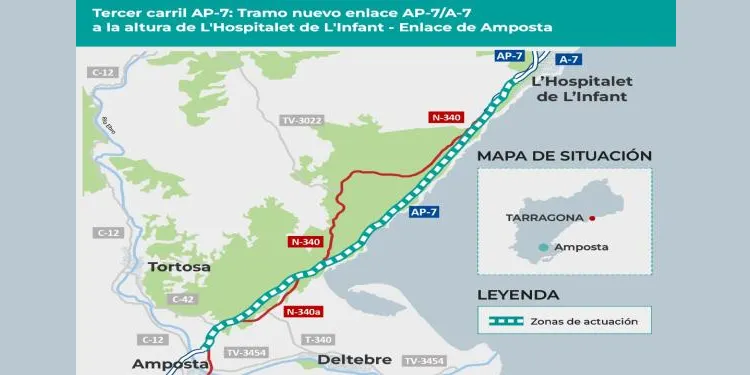 S'adjudica la redacció del projecte per fer el tercer carril de l'AP7 a l'Ebre