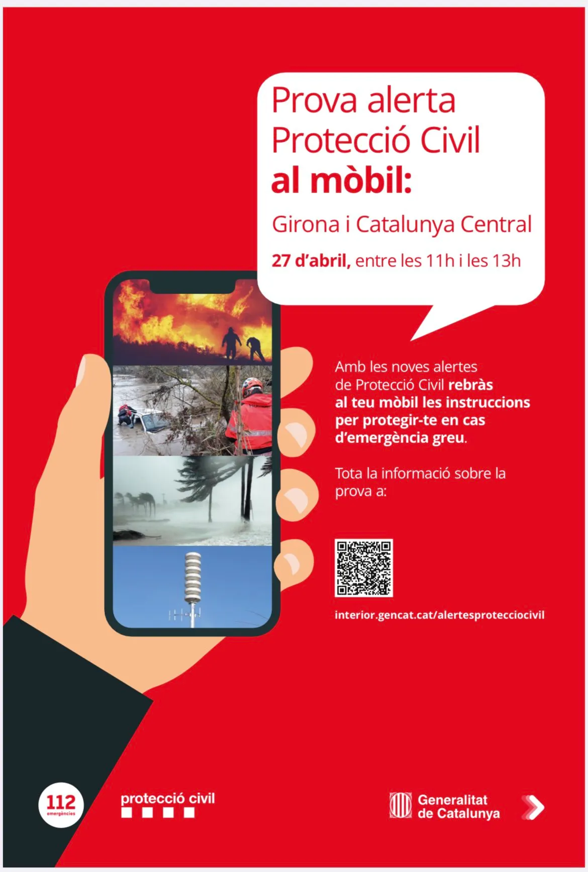 <strong>La prova del sistema d'alertes al mòbil de Protecció Civil arriba dijous al Solsonès</strong>