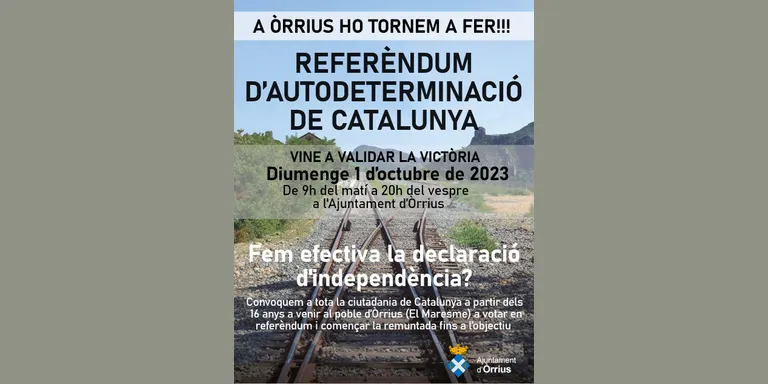 L'alcalde d'Òrrius, l'arenyenc Xavier Masgrau promou un referèndum d'autodeterminació el pròxim 1O