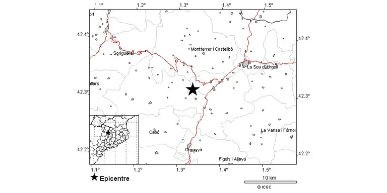 Nou terratrèmol a l'Alt Urgell, de 3,3 a l'escala de Richter