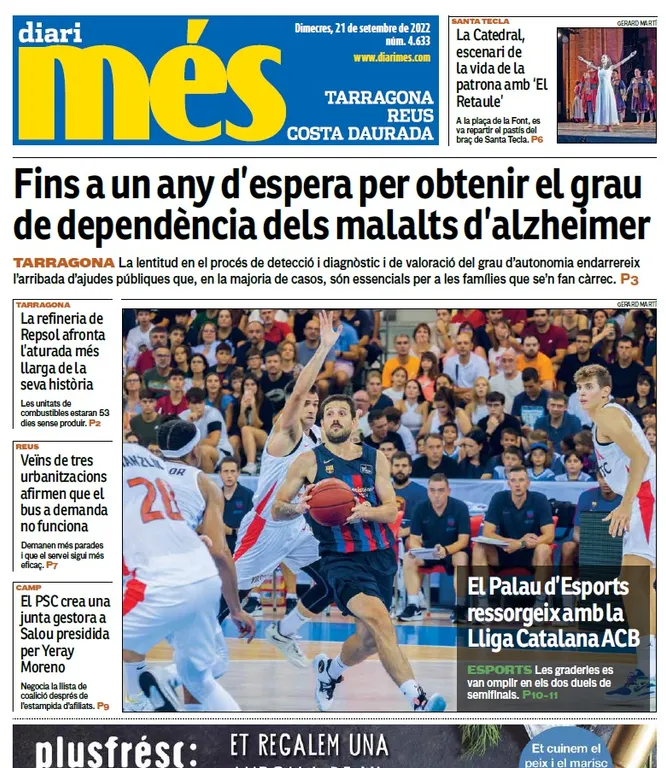 T'expliquem les portades dels diaris del territori d'aquest 21 de setembre