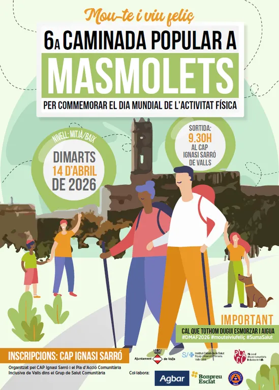 La sisena Caminada Popular a Masmolets se celebrarà el 14 d'abril