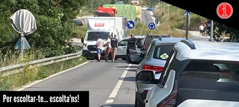 Accident a la C-59 a Castellterçol amb un ferit lleu i afectacions al trànsit