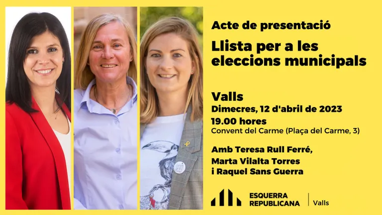 ERC presenta la llista del 28-M al Convent del Carme