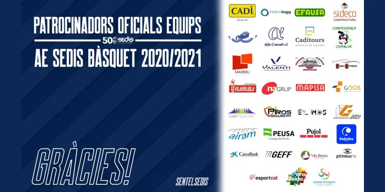El Sedis Bàsquet manté el suport dels patrocinadors als seus equips