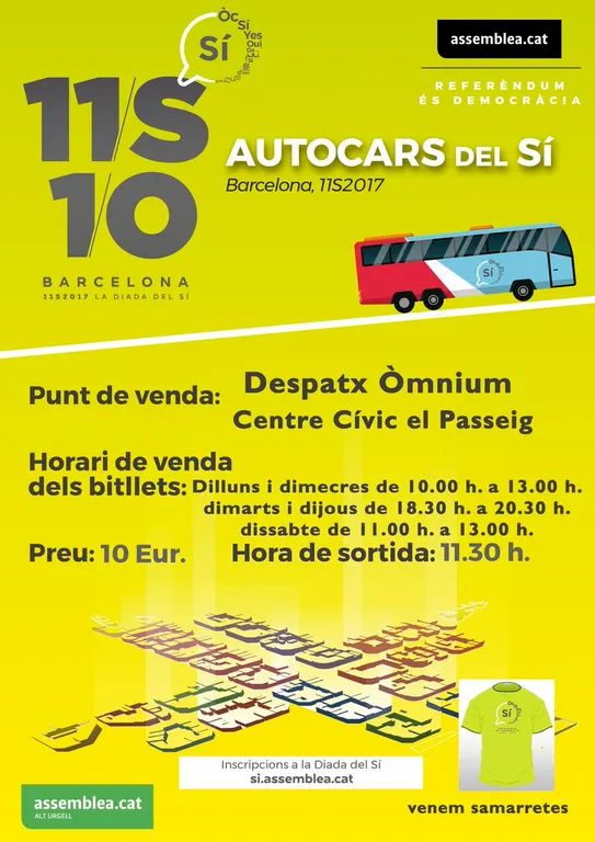 L'ANC Alt Urgell organitza autocars per a la concentració de la Diada