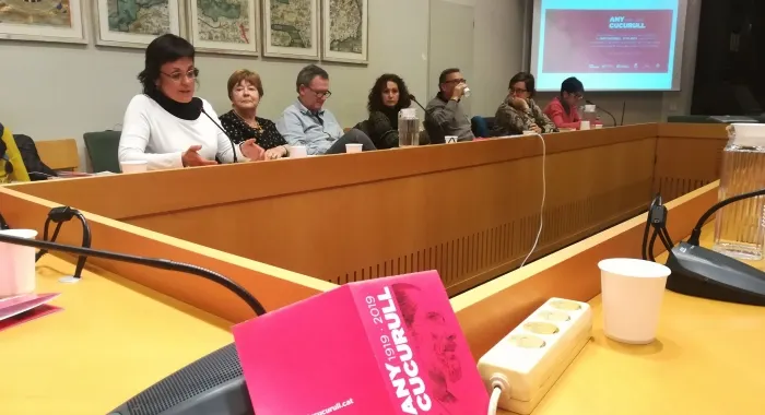 Muntsa Abad va ser l'encarregada de defensar la candidatura de Cucurull ( Foto: Biblioteca d'Arenys