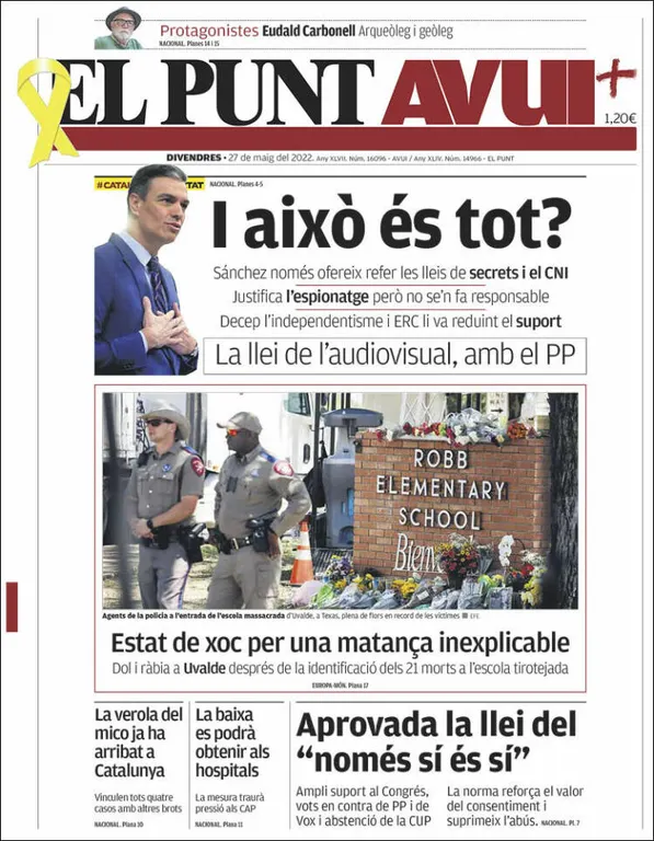 T'expliquem les portades dels diaris del territori d'aquest 27 de maig