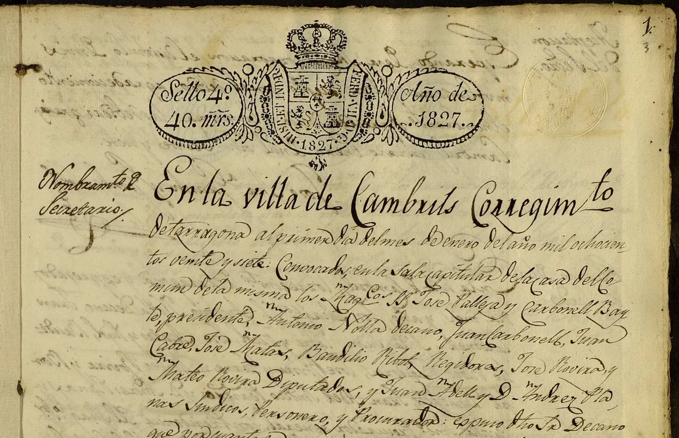 L’Arxiu Municipal de Cambrils publica al seu web les actes municipals entre els anys 1841 i 1890